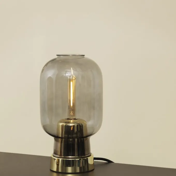 Amp Lampe de table - Laiton / Verre fumé (Outlet)