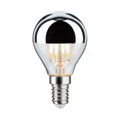 Ampoule LED sphérique E14 calotte argenté 4.8W Equivalence Halo 40W 2700K Non dimmable