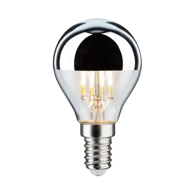 Ampoule LED sphérique E14 calotte argenté 4.8W Equivalence Halo 40W 2700K Non dimmable