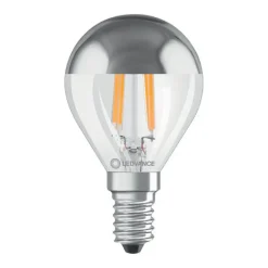 Ampoule LED sphérique E14 calotte argenté 4W Equivalence Halo 31W 2700K Non dimmable