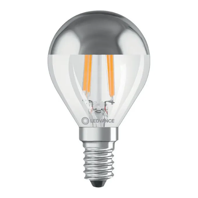 Ampoule LED sphérique E14 calotte argenté 4W Equivalence Halo 31W 2700K Non dimmable