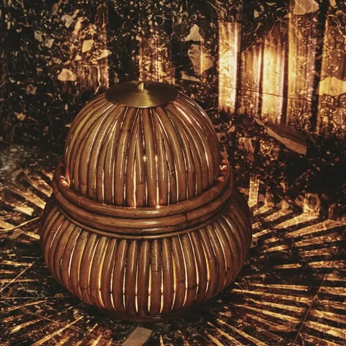 Bohemian 72 - Lampe de sol rattan