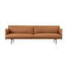 Canapé Outline 3 places - Cuir cognac / Pieds noir (Outlet)