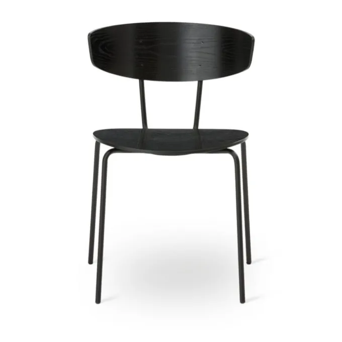 Chaise Herman - Pieds noir - Noir (Outlet)