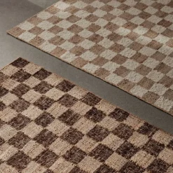 Check wool jute rugs