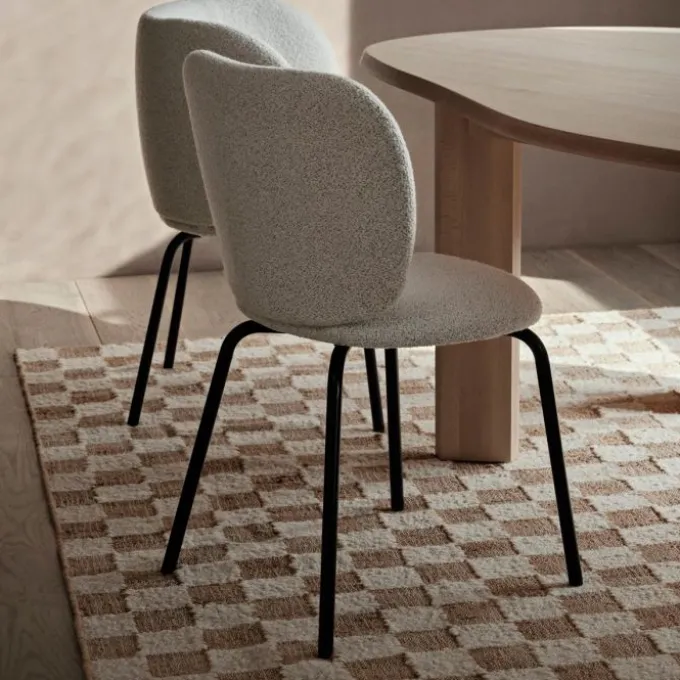 Check wool jute rugs