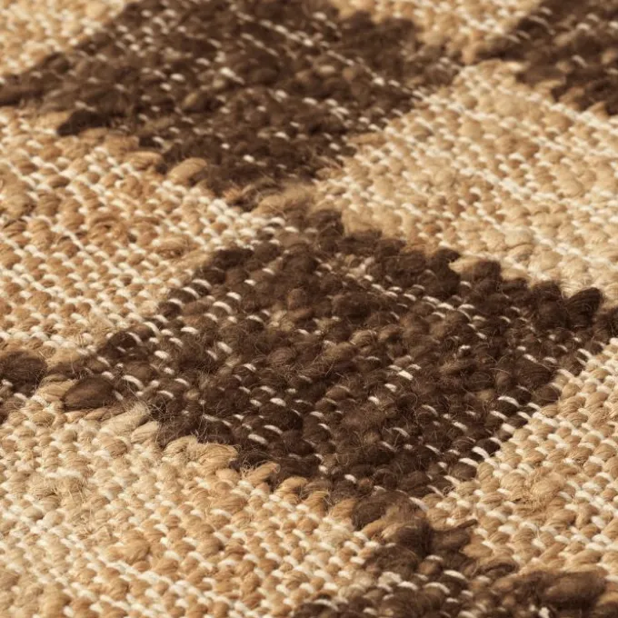 Check wool jute rugs