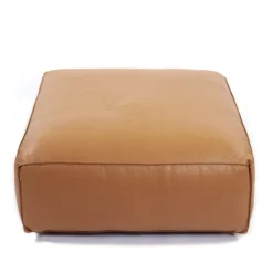 Cube pouf - Cuir Camel (Outlet)
