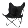 Fauteuil Butterfly AA - peau de vache noire