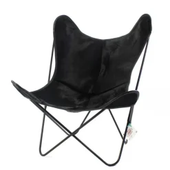Fauteuil Butterfly AA - peau de vache noire