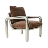 Fauteuil Lounge Chrome - Marron