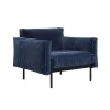 Fauteuil Sofa lounge - Noir / Velours bleu (Outlet)