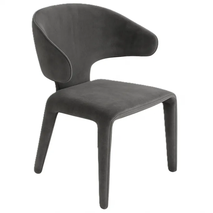 Fauteuil Toro - Velours Gris foncé (Outlet)