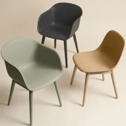 Fiber Armchair wood base