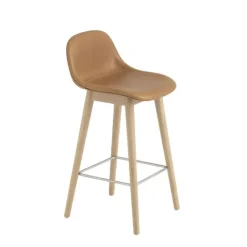 Fiber chaise de bar - piètement bois