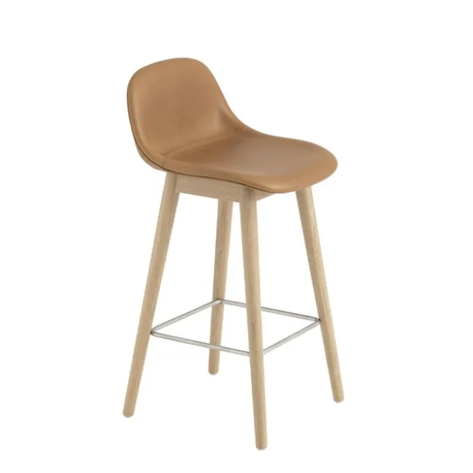 Fiber chaise de bar - piètement bois