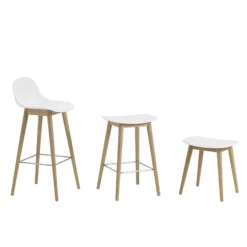 Fiber tabouret de bar - piètement bois