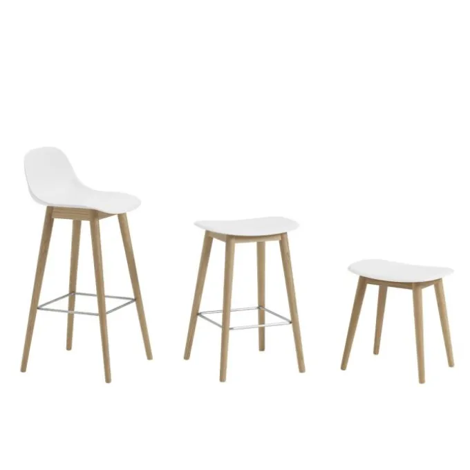 Fiber tabouret de bar - piètement bois