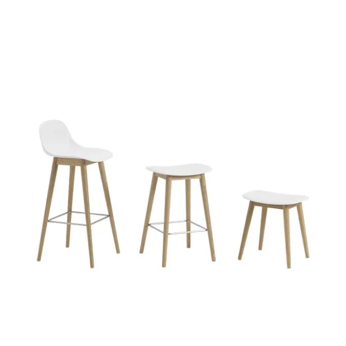 Fiber tabouret - piètement bois