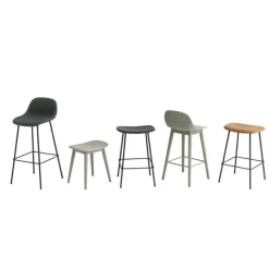 Fiber tabouret - piètement bois