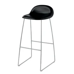 Gubi tabouret 3D pieds chromés noir