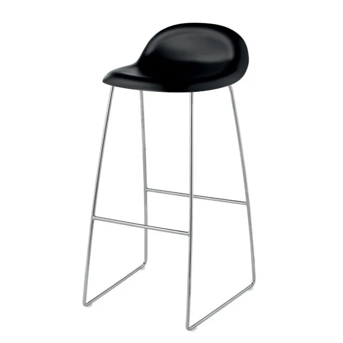 Gubi tabouret 3D pieds chromés noir