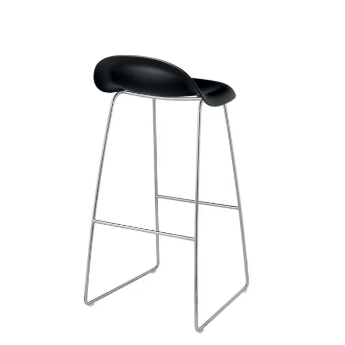 Gubi tabouret 3D pieds chromés noir