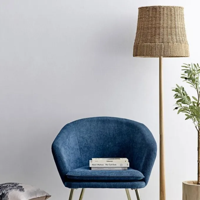 Lampadaire en rotin