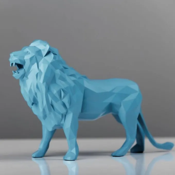 Lion - Bleu mat