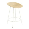 Lot de 2 Tabourets Mat H 65 cm - Structure crème / Assise chanvre (Outlet)