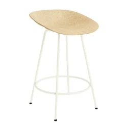 Lot de 2 Tabourets Mat H 65 cm - Structure crème / Assise chanvre (Outlet)