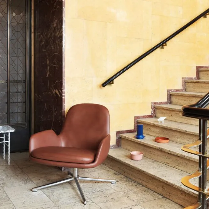 Lounge chair Era low swivel cuir