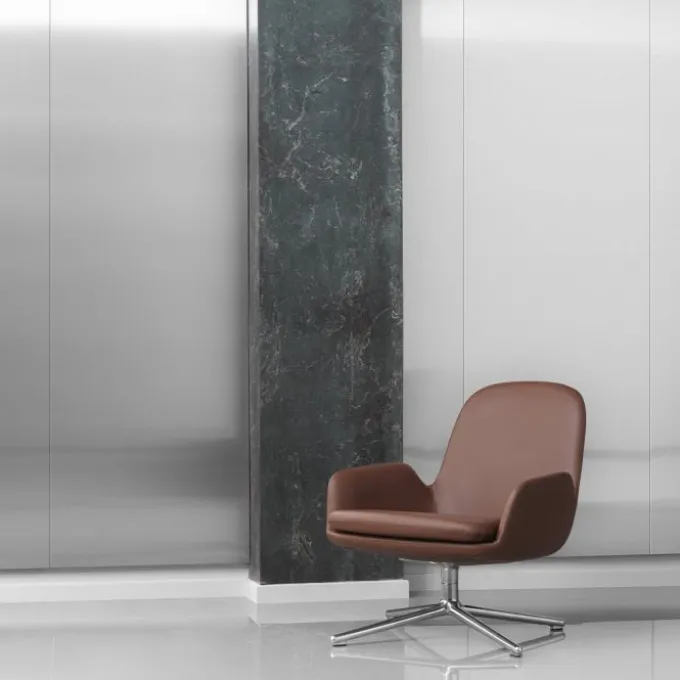 Lounge chair Era low swivel cuir