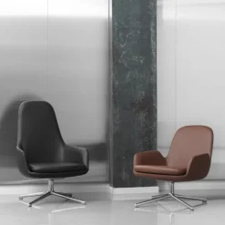 Lounge chair Era low swivel cuir