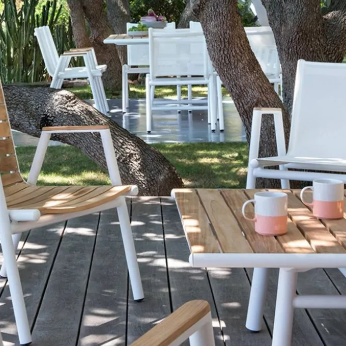 Pilotis fauteuil teck bois