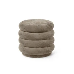 Pouf rond velours délavé