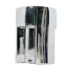 Stoneware table d'appoint chrome