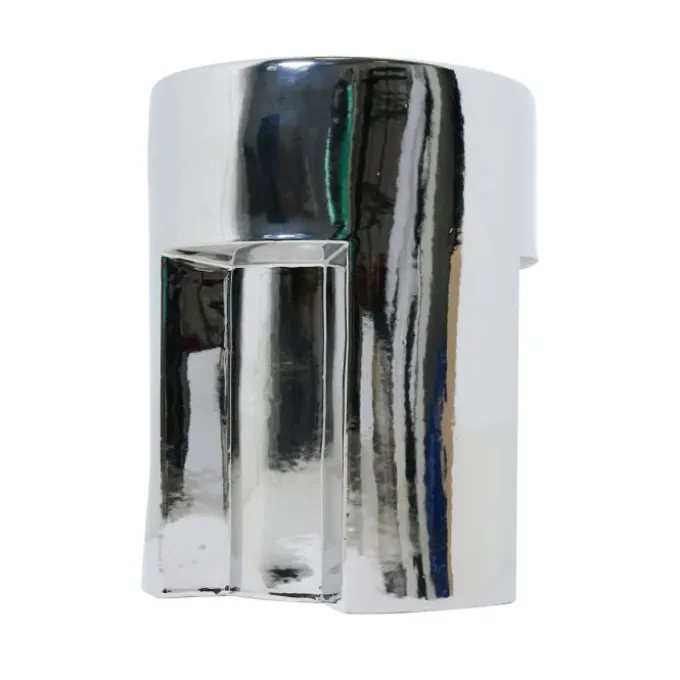 Stoneware table d'appoint chrome