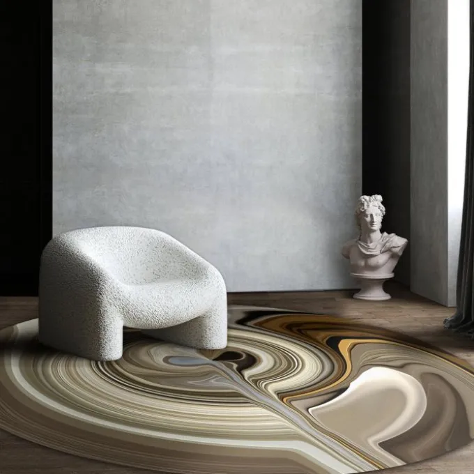 Tapis Liquid Layers rond