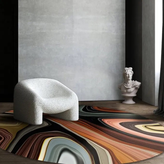 Tapis Liquid Layers rond