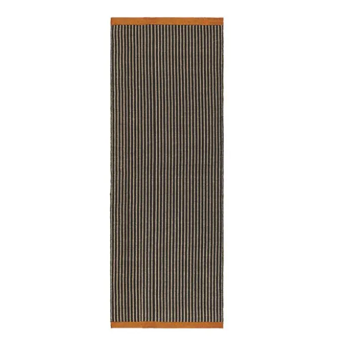 Tapis noir Line - New Zealand Wool