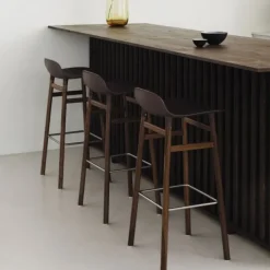 Tarouret de bar Form pieds en noyer