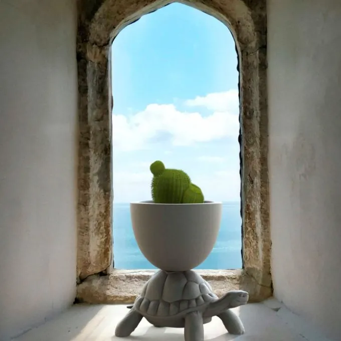 Turtle Carry Planter and Champagne Cooler