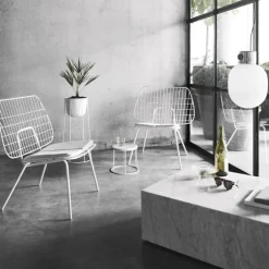 Wire pot blanc