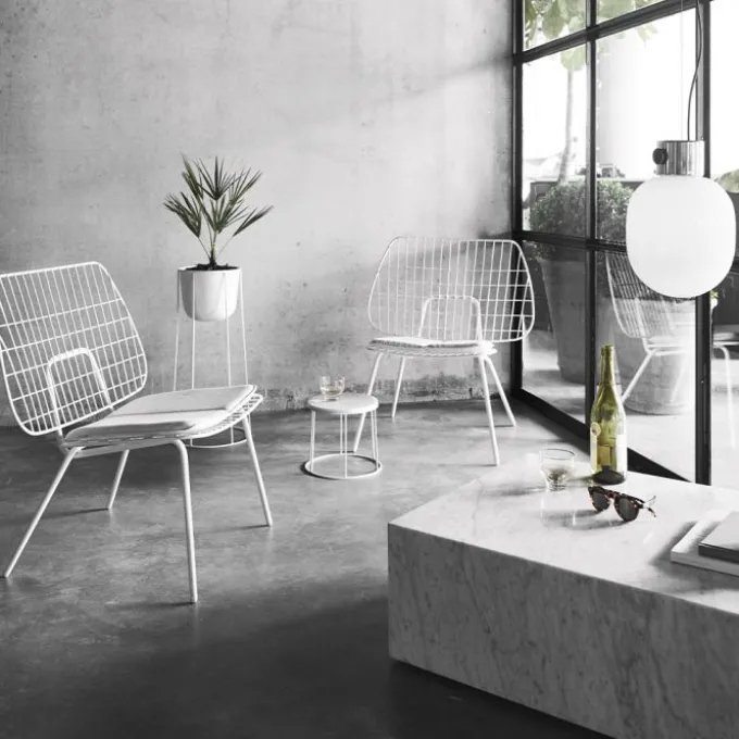 Wire pot blanc